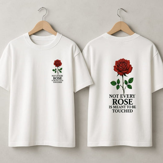 "Untouchable Rose" Unisex Drop Shoulder Aesthetic Tee